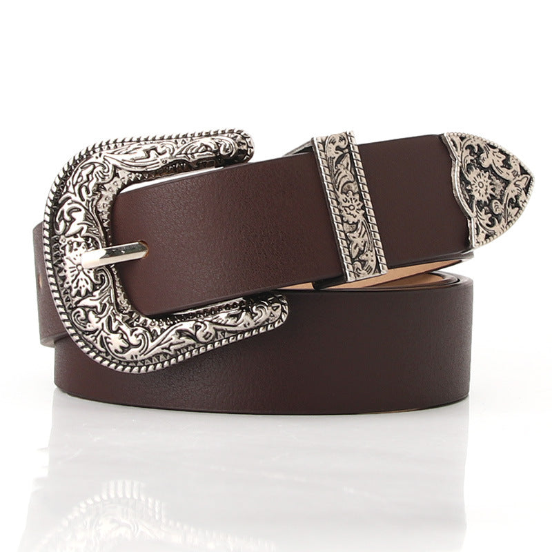 Women's Retro Pin Buckle Cool Fashion Decorative Korean Belts