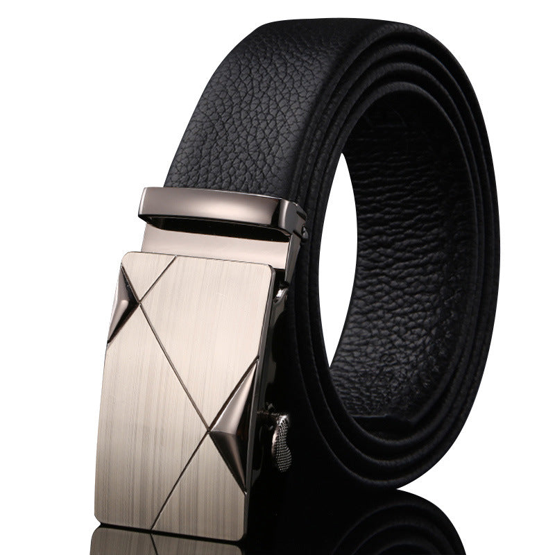 Men's Leather Genuine Automatic Buckle Casual Cowhide Belts