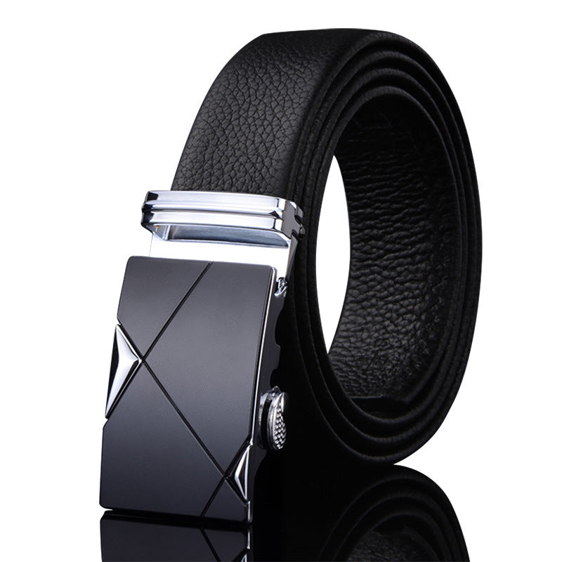 Men's Leather Genuine Automatic Buckle Casual Cowhide Belts