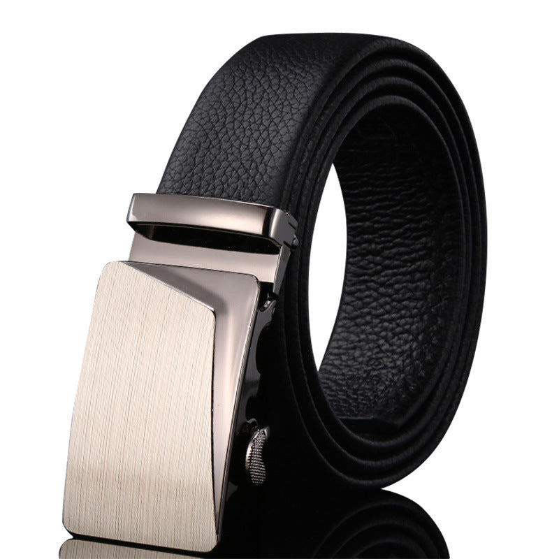 Men's Leather Genuine Automatic Buckle Casual Cowhide Belts