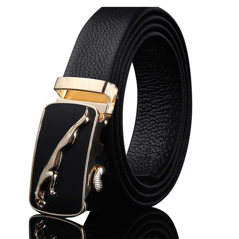 Men's Leather Genuine Automatic Buckle Casual Cowhide Belts