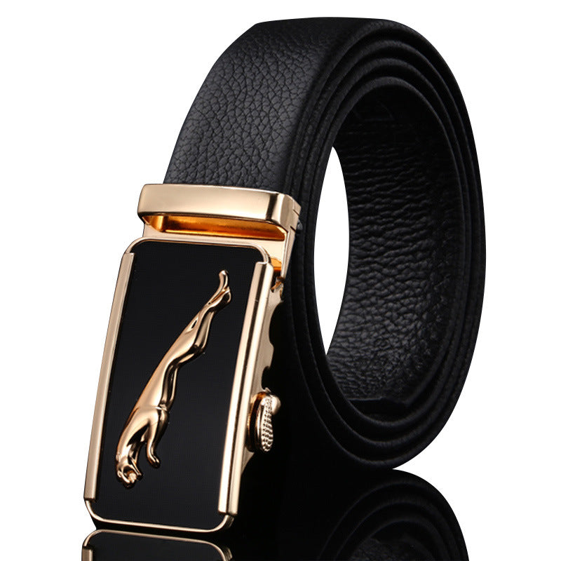 Men's Leather Genuine Automatic Buckle Casual Cowhide Belts