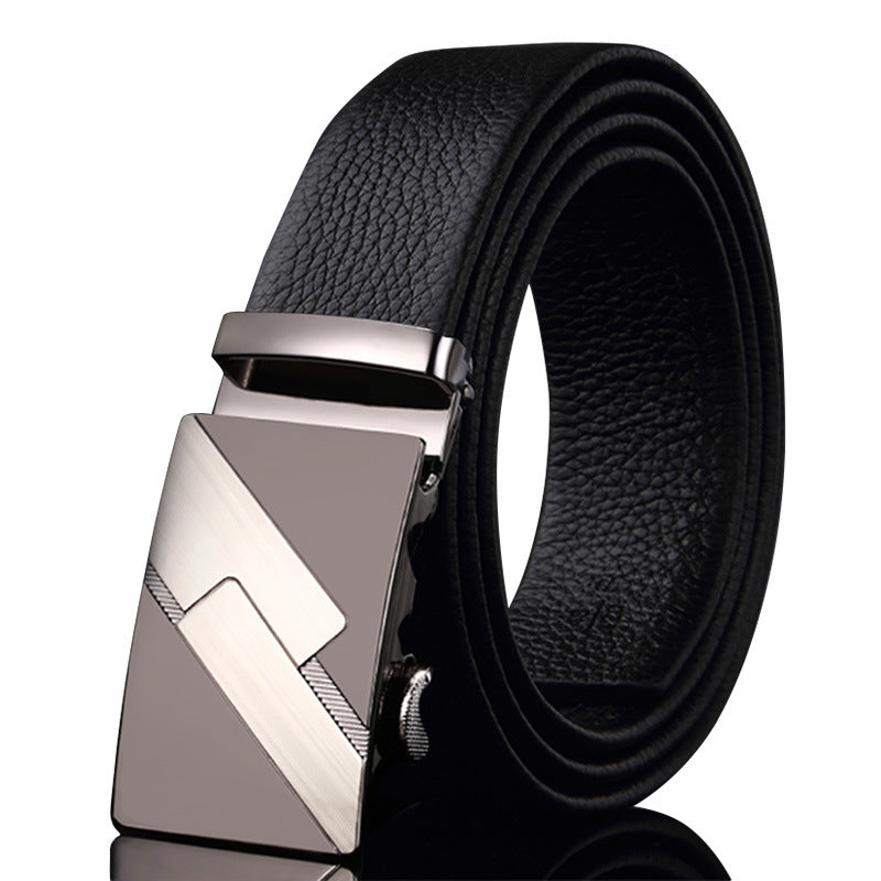 Men's Leather Genuine Automatic Buckle Casual Cowhide Belts