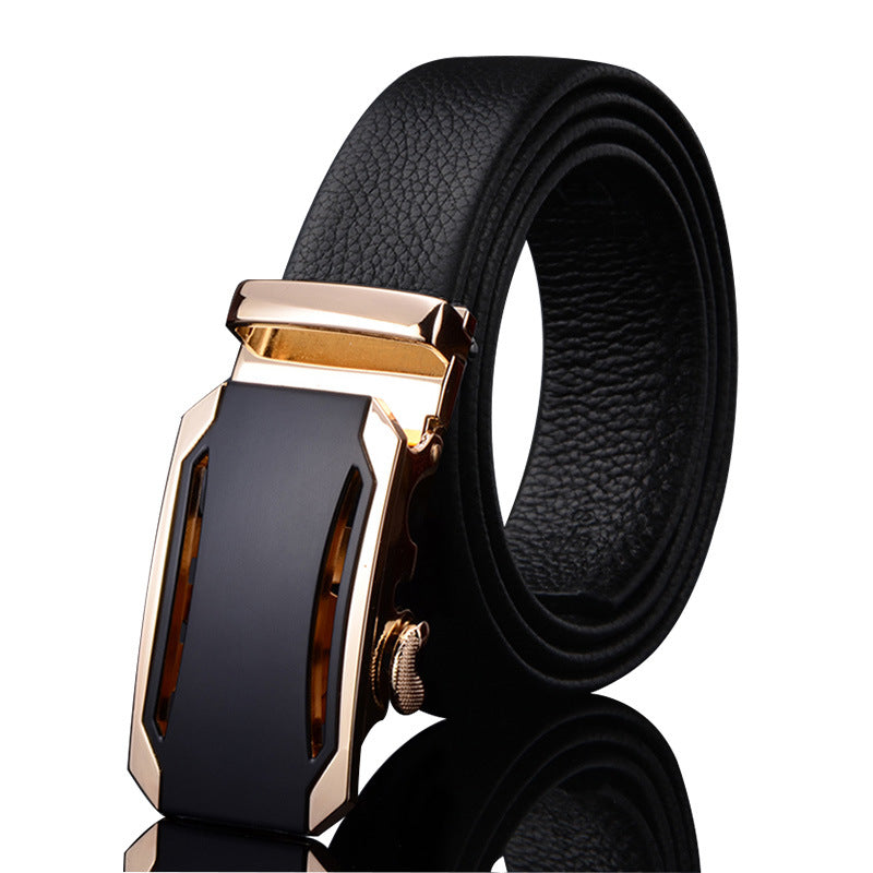 Men's Leather Genuine Automatic Buckle Casual Cowhide Belts