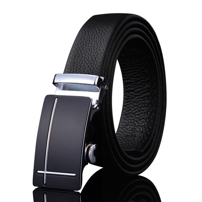 Men's Leather Genuine Automatic Buckle Casual Cowhide Belts