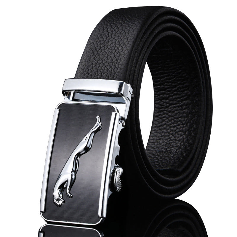 Men's Leather Genuine Automatic Buckle Casual Cowhide Belts