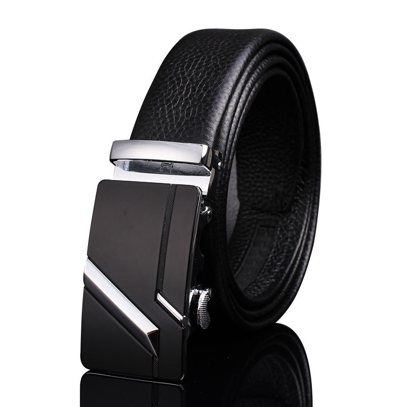 Men's Leather Genuine Automatic Buckle Casual Cowhide Belts