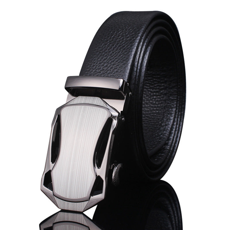 Men's Leather Genuine Automatic Buckle Casual Cowhide Belts