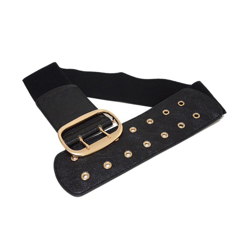 Women's Fashion Decorative Atmosphere Punk Perforated Breathable Waist Seal Belts