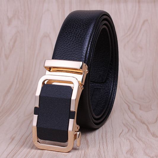 Men's Leather Genuine Automatic Buckle Casual Cowhide Belts