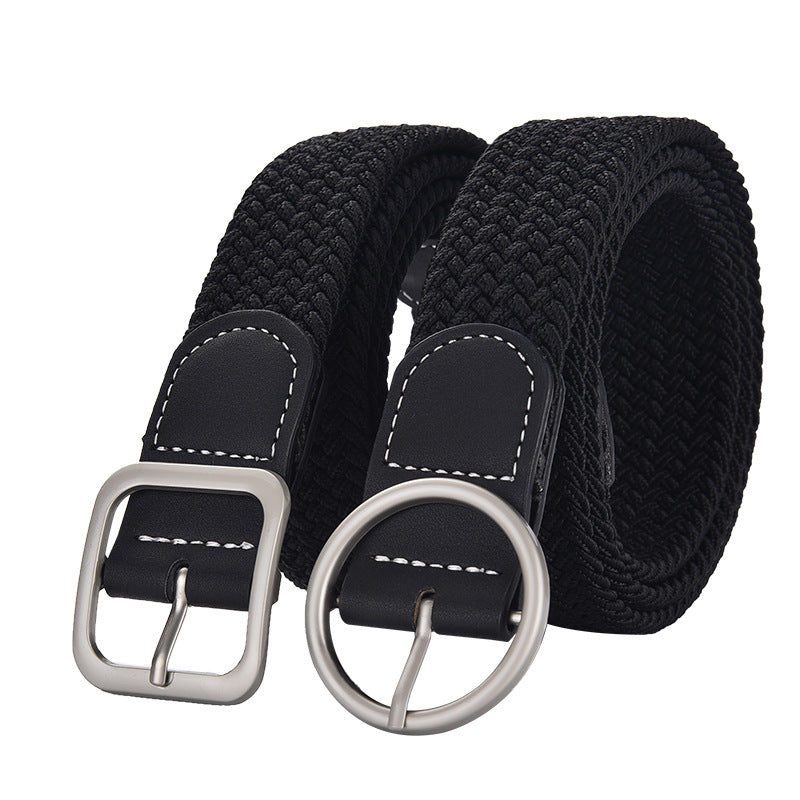 Women's & Men's Woven Elastic Pant Korean Casual Pin Belts