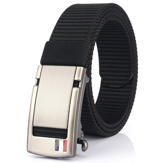 Men's Nylon Waistband Toothless Alloy Bales Catch Belts