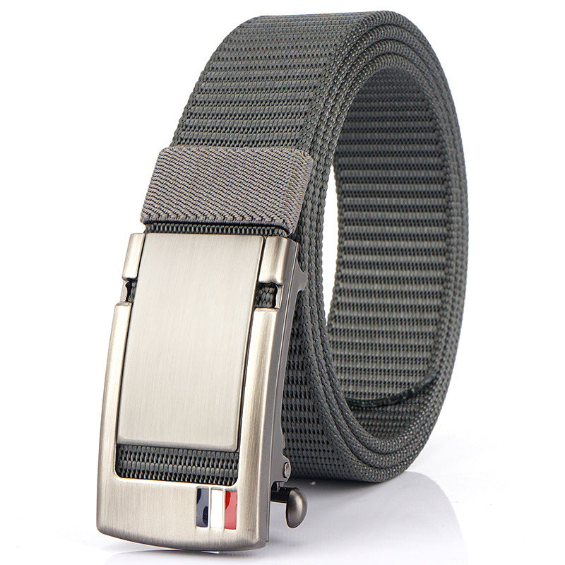 Men's Nylon Waistband Toothless Alloy Bales Catch Belts