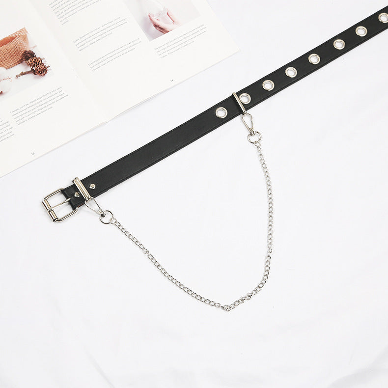 Punk Single-breasted Eye Lanyard With Bag Belts