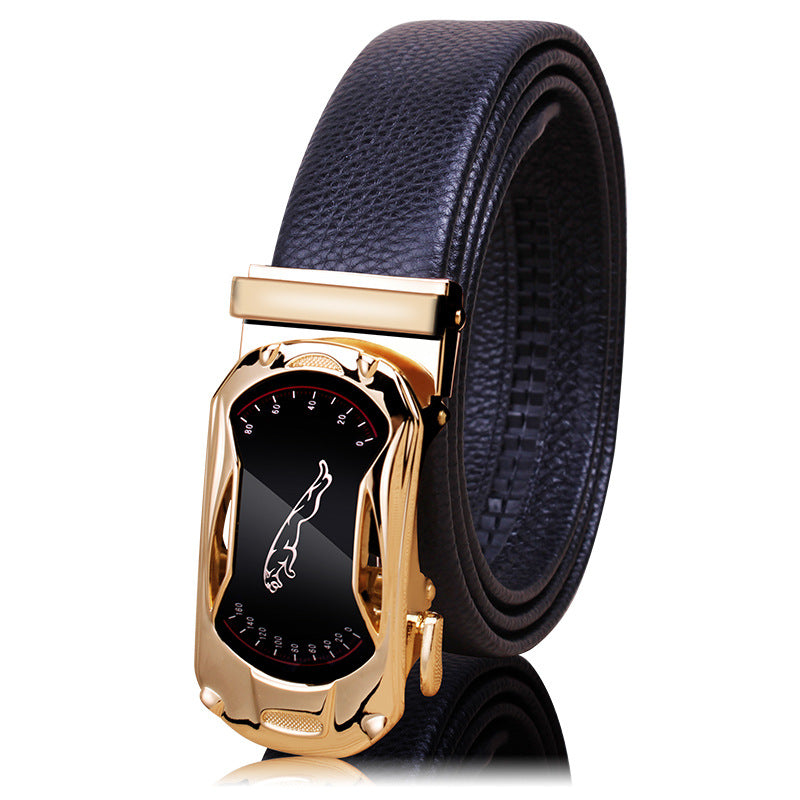 Men's Leather Genuine Automatic Buckle Casual Cowhide Belts