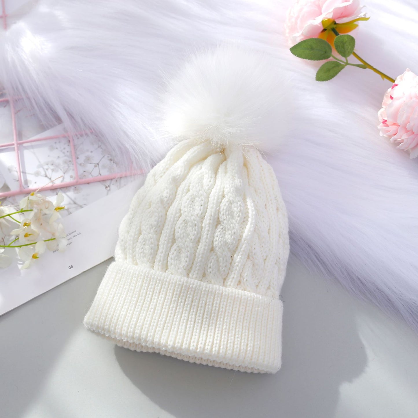 Woolen With Fur Ball Pure Cute Kids' Headwear