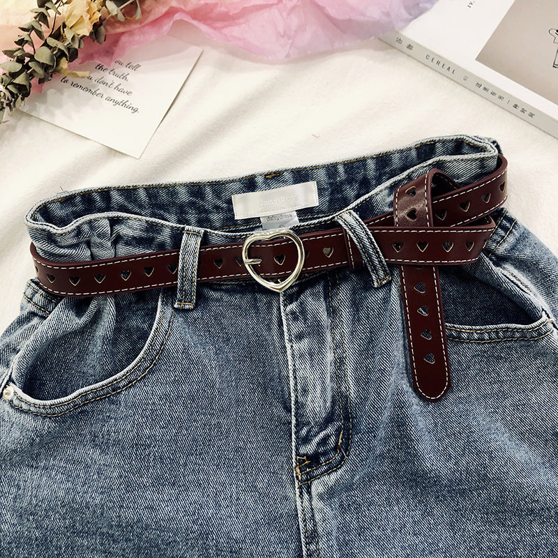 Women's Love Fashion Skirt Simple Jeans Casual Decoration Belts