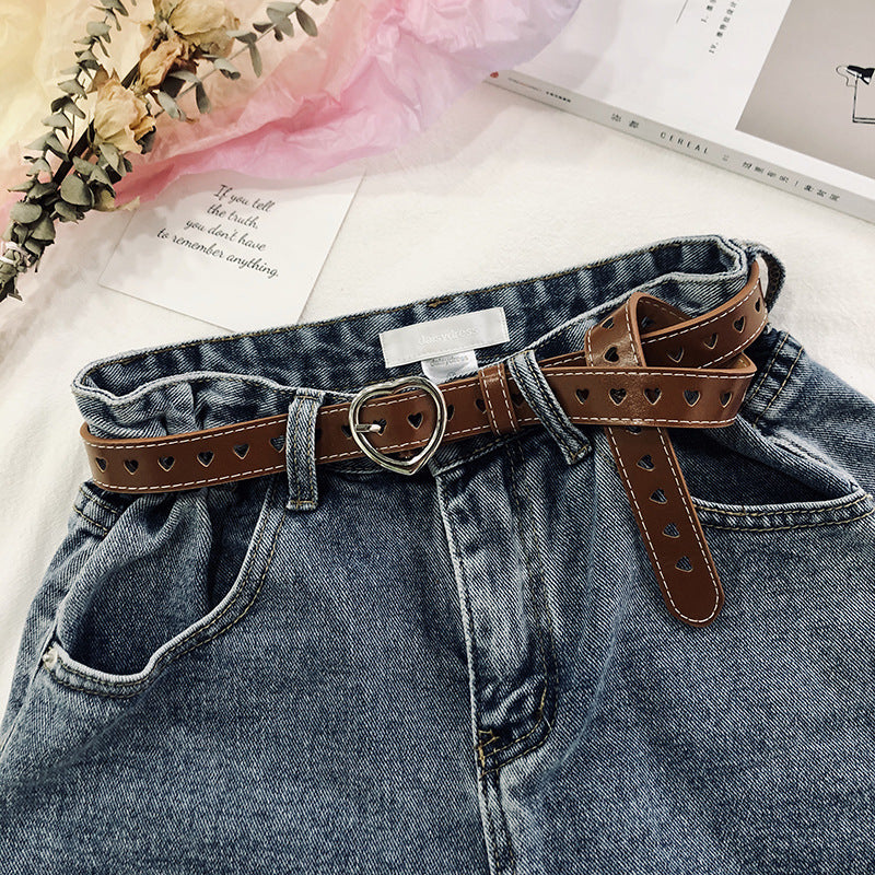 Women's Love Fashion Skirt Simple Jeans Casual Decoration Belts