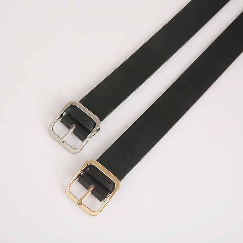 Style Square Buckle Unisex Wide Fashion Belts