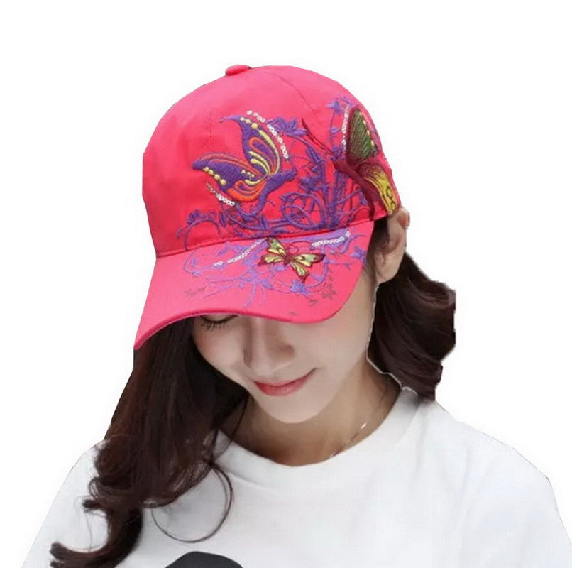 Women's Summer Ethnic Style Embroidered Travel Cover Face Hats & Caps