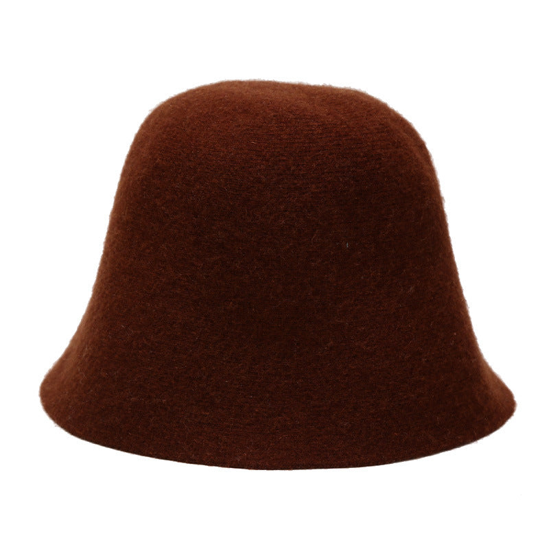 Women's Hat Fashion Simple Wool Bucket Dome Hats & Caps