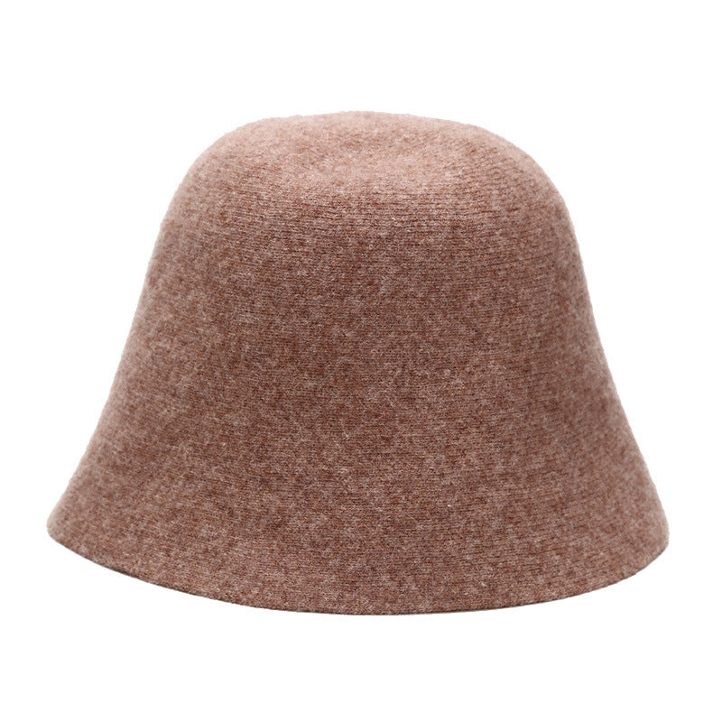 Women's Hat Fashion Simple Wool Bucket Dome Hats & Caps