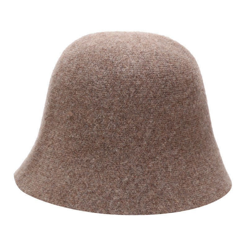 Women's Hat Fashion Simple Wool Bucket Dome Hats & Caps