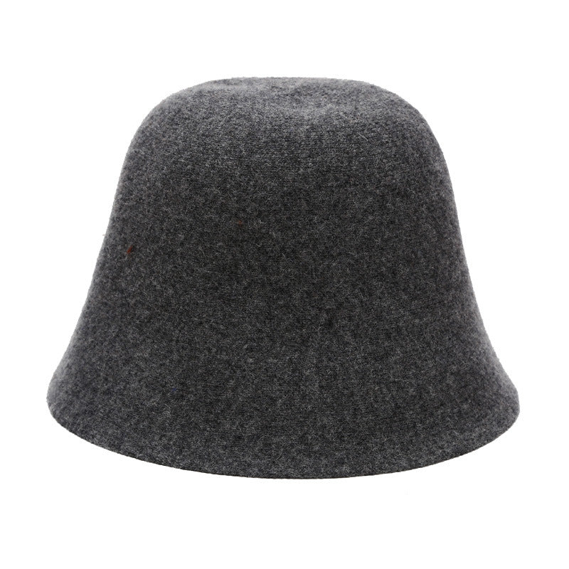 Women's Hat Fashion Simple Wool Bucket Dome Hats & Caps