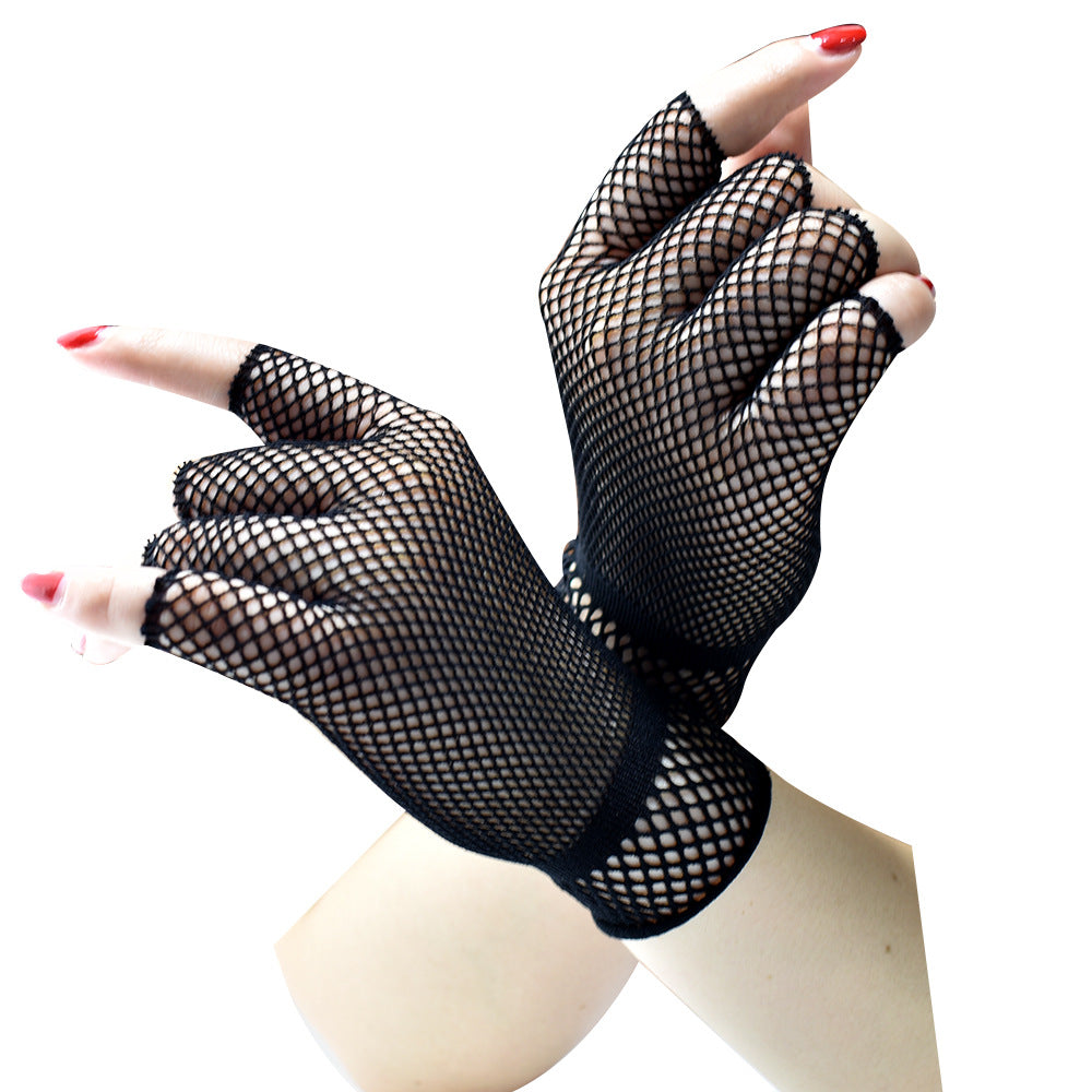 Women's & Men's Short Fishnet Cool Theme Party Suit Gloves