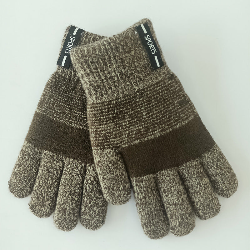 Children's Knitted Warm For Boys Thickened Fleece-lined Gloves