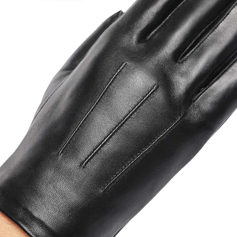 Men's Biking Windproof Warm Goat Skin Touch Gloves