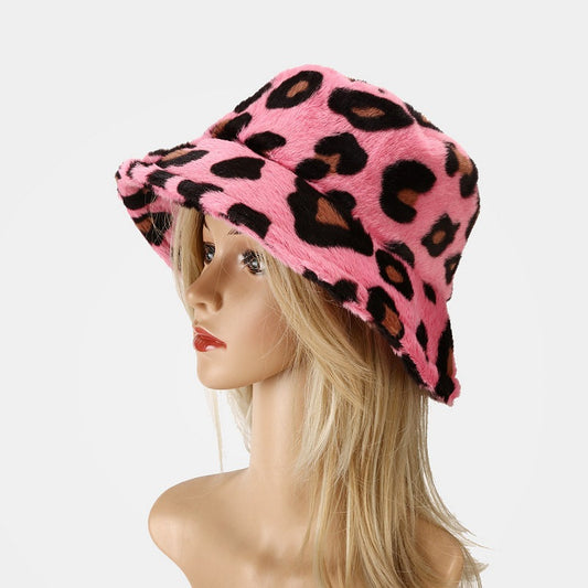 Women's Leopard Print With Veet Thick Windproof Hats & Caps