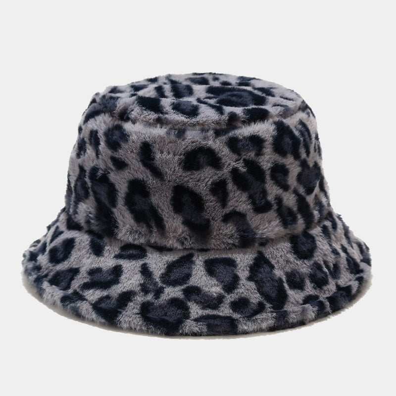 Women's Leopard Print With Veet Thick Windproof Hats & Caps