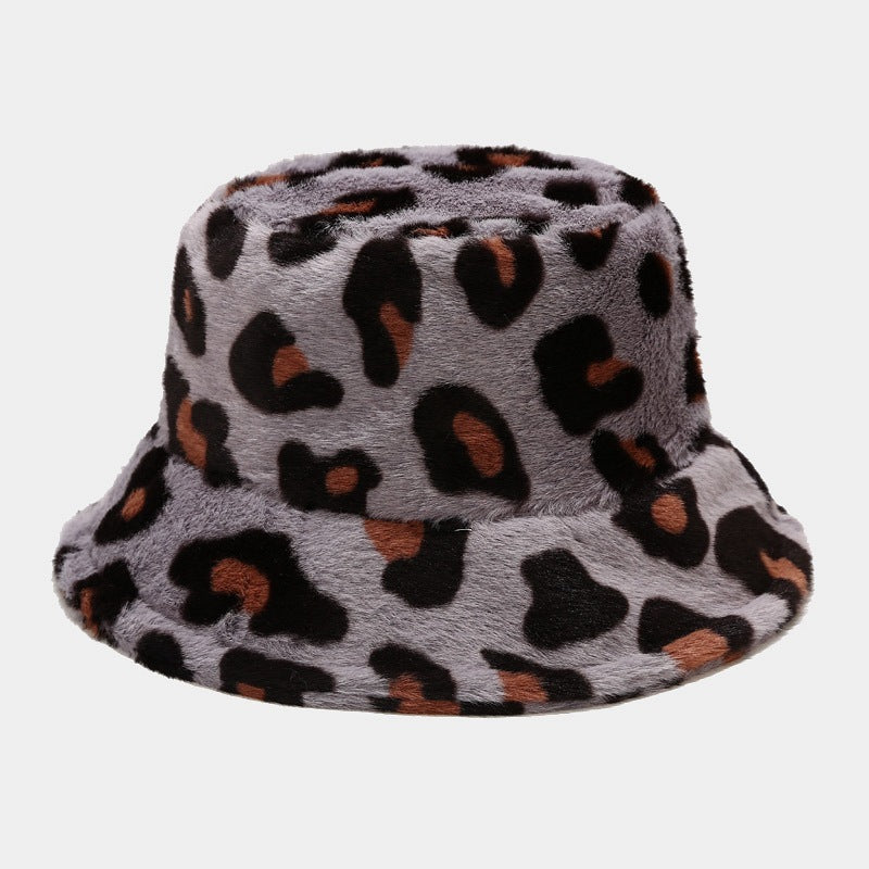 Women's Leopard Print With Veet Thick Windproof Hats & Caps