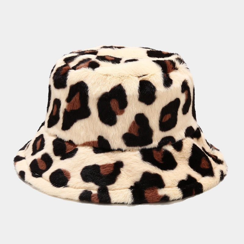 Women's Leopard Print With Veet Thick Windproof Hats & Caps