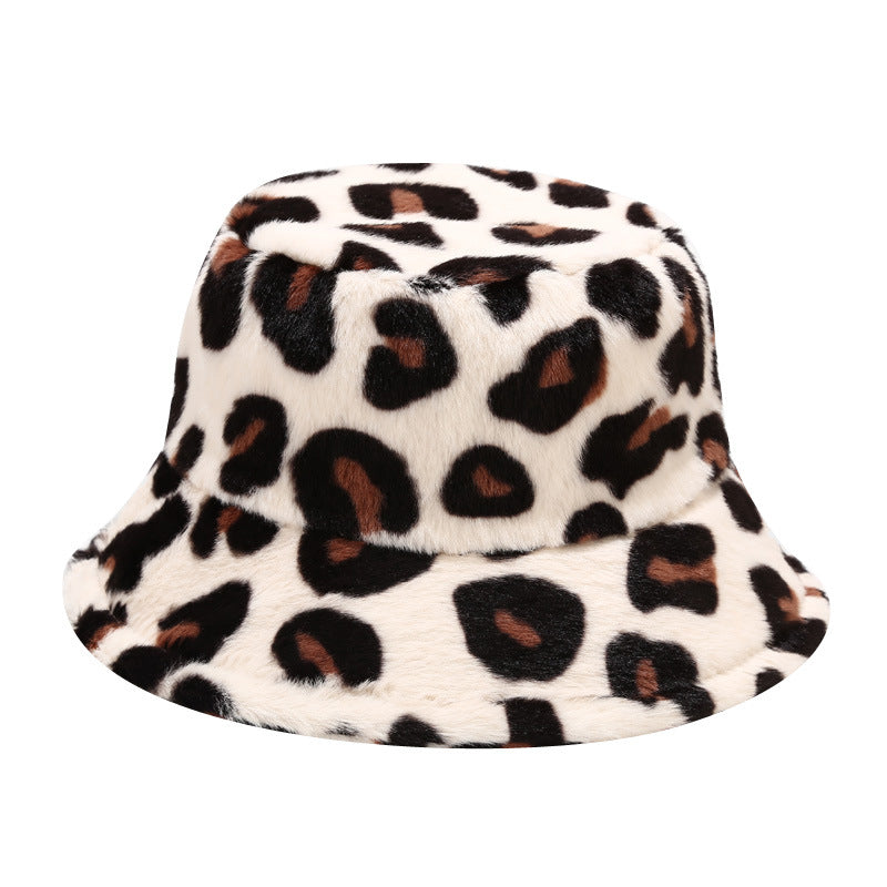 Women's Leopard Print With Veet Thick Windproof Hats & Caps