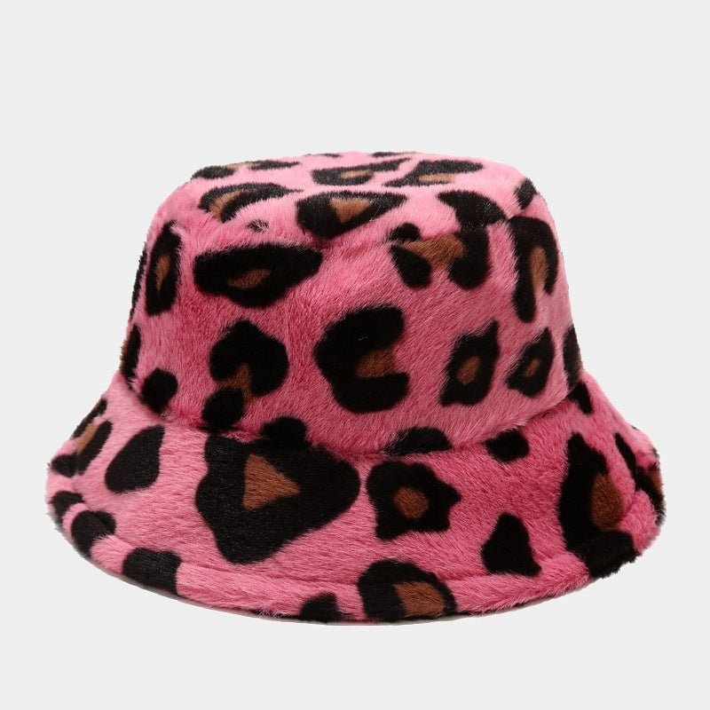 Women's Leopard Print With Veet Thick Windproof Hats & Caps