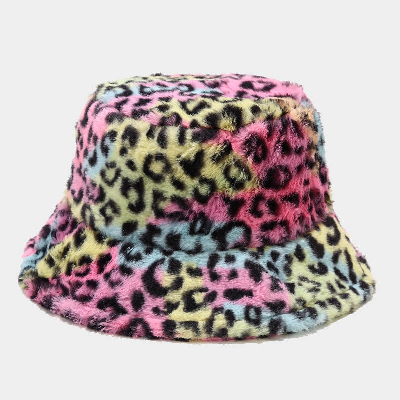 Women's Leopard Print With Veet Thick Windproof Hats & Caps