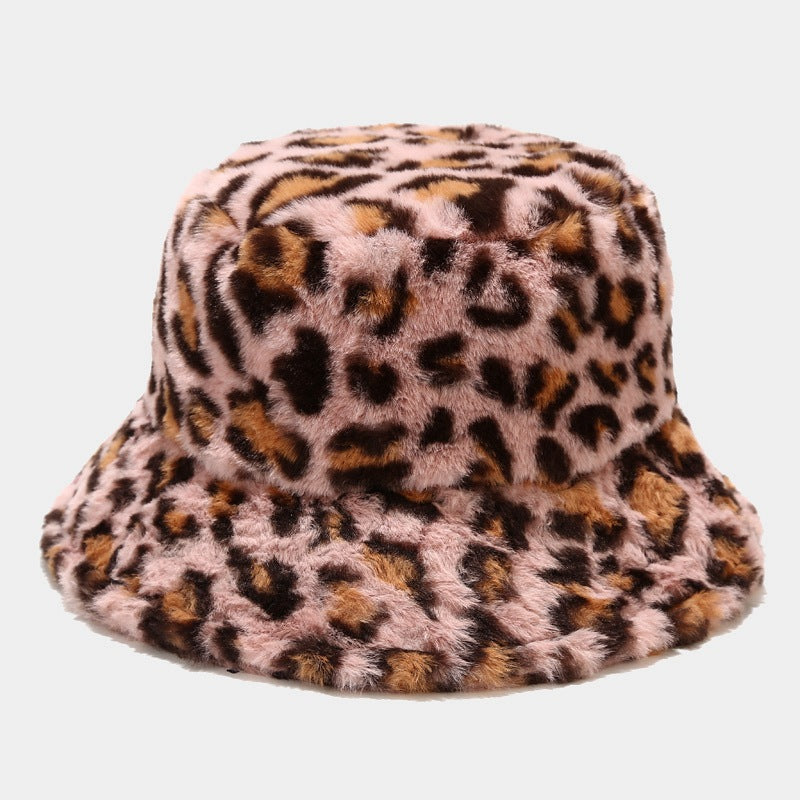 Women's Leopard Print With Veet Thick Windproof Hats & Caps