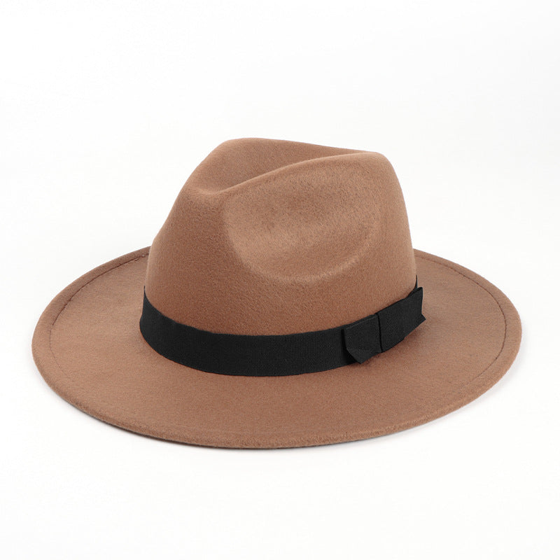 Women's & Men's British Retro Fedora Hat Big Brim Hats & Caps