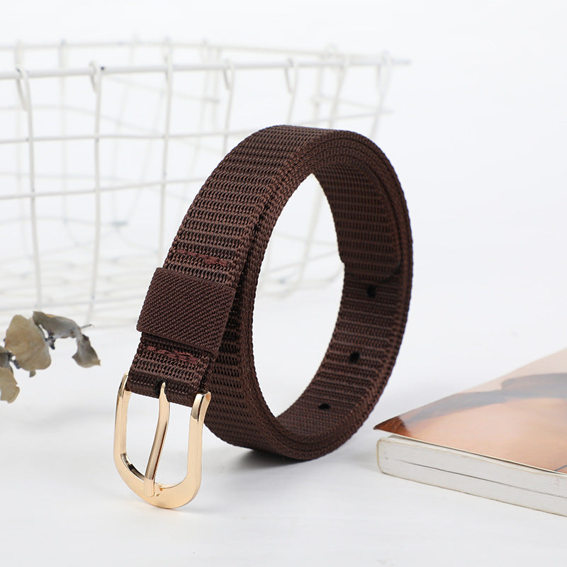 Women's Thin Casual Nylon Pant Korean Style Fashion Belts