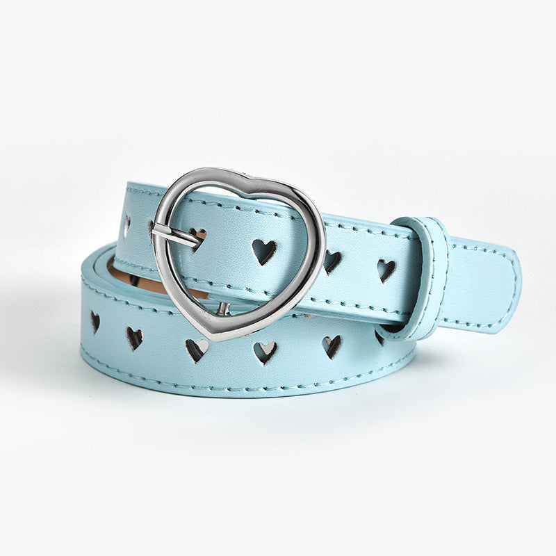 Women's & Children's Size Heart Buckle Decorative Fashion Trendy Belts