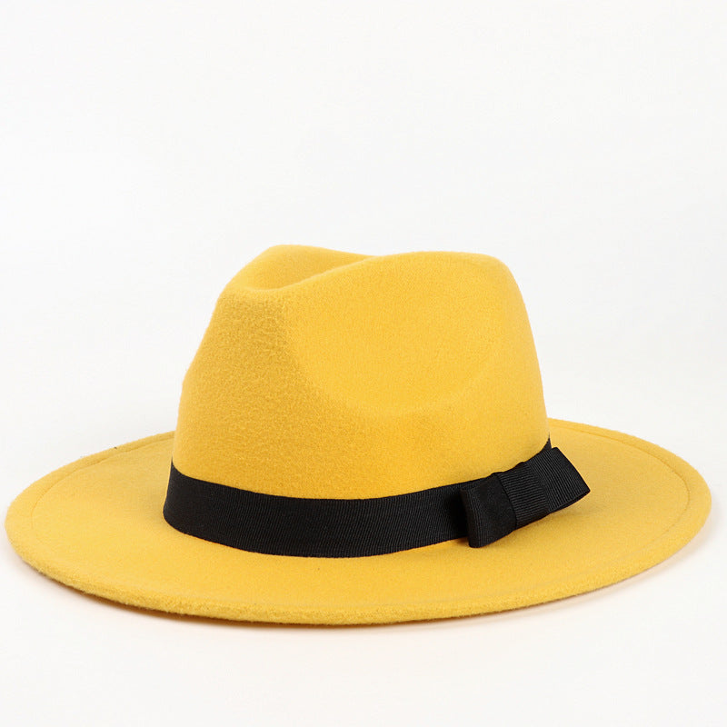 Women's & Men's British Retro Fedora Hat Big Brim Hats & Caps