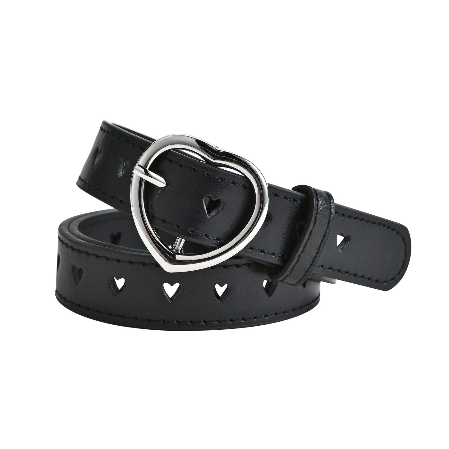 Women's & Children's Size Heart Buckle Decorative Fashion Trendy Belts