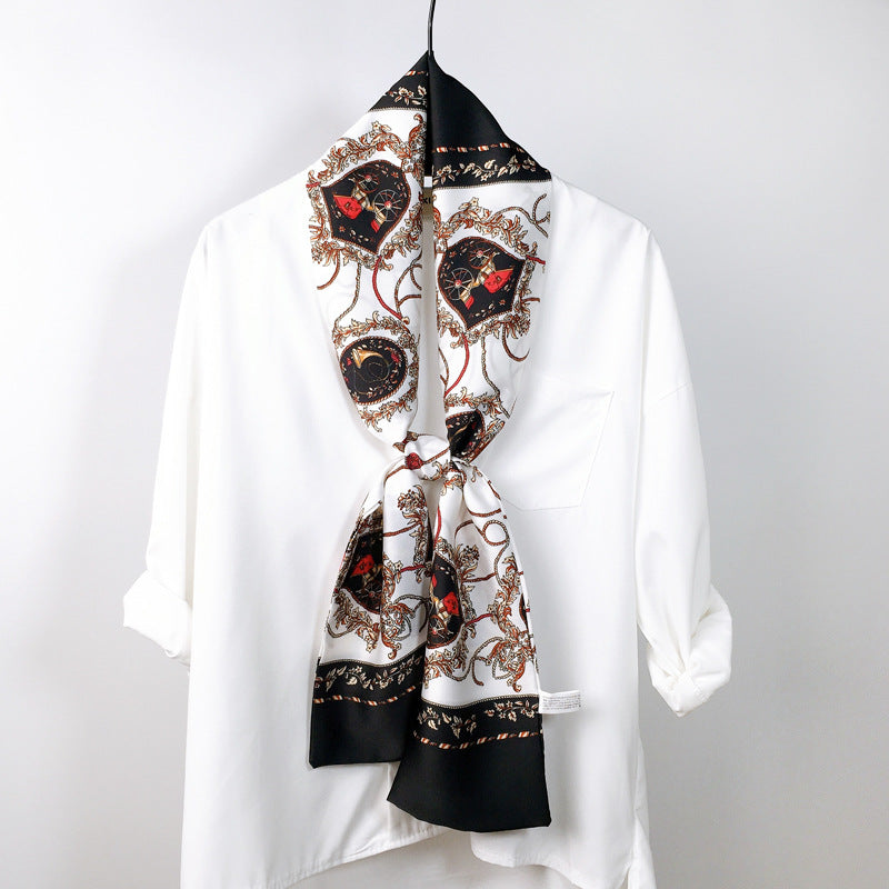 Women's Thin Narrow Long Western Style Professional Decorative Scarfs