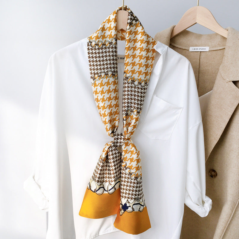 Women's Thin Narrow Long Western Style Professional Decorative Scarfs