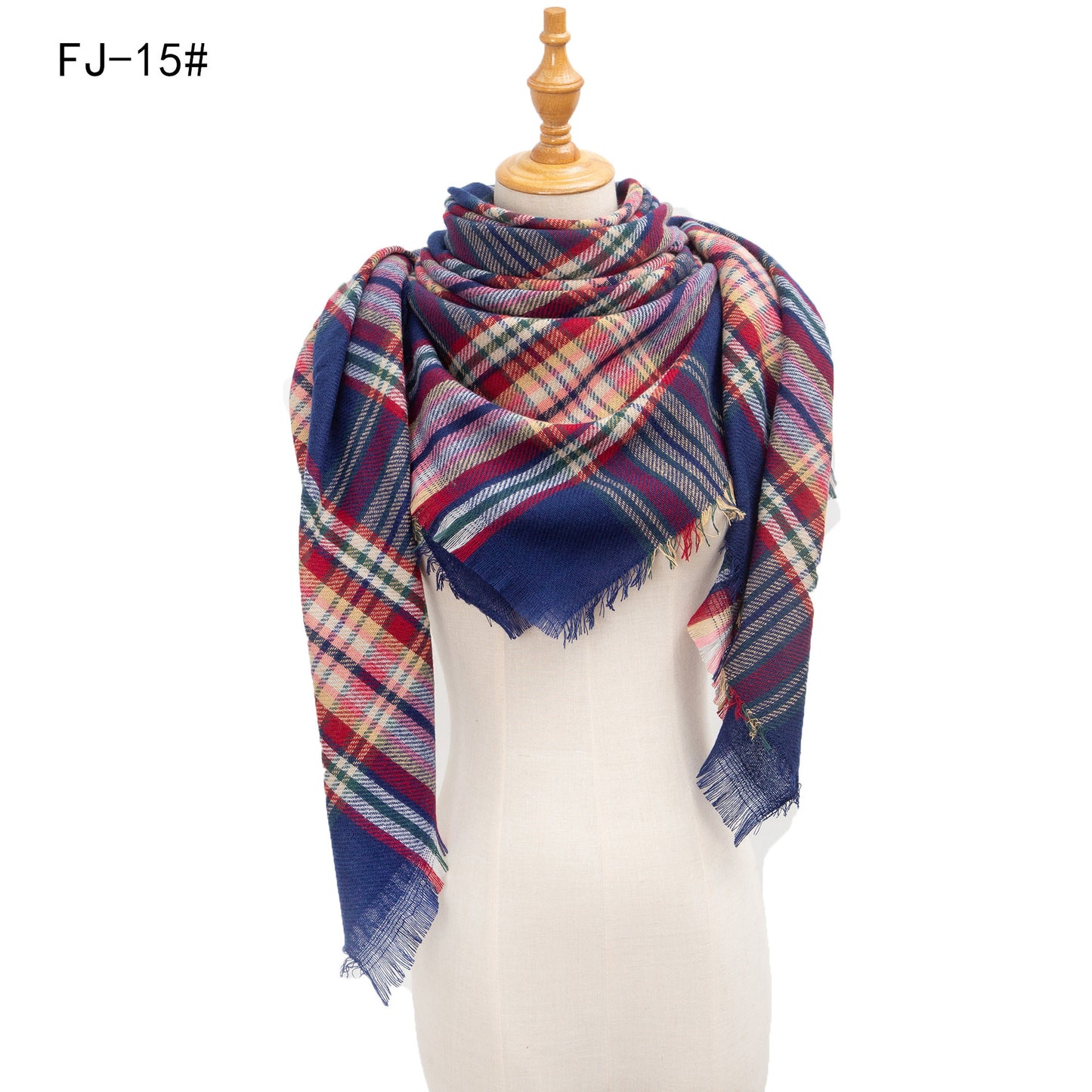 Women's Model Fine Yarn High Density Plaid Scarfs