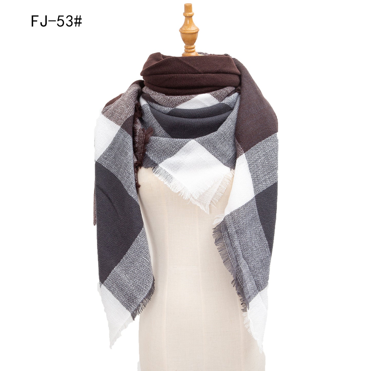 Women's Model Fine Yarn High Density Plaid Scarfs