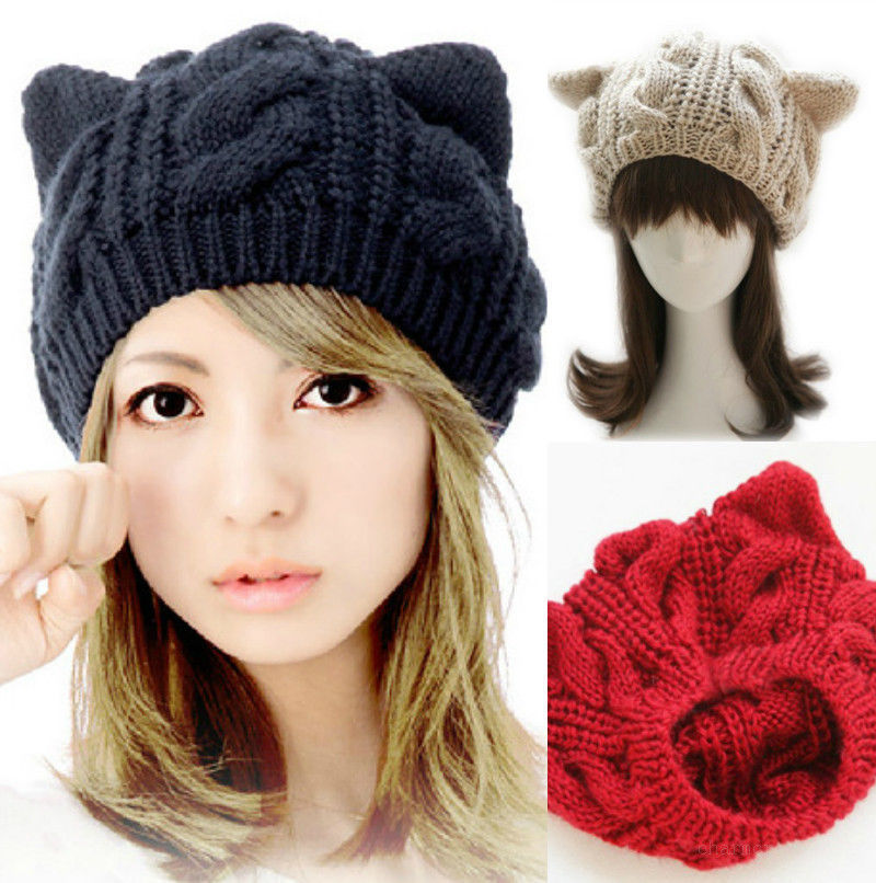 Women's Female Autumn Beret Twist Winter Knitted Fashion Hats & Caps