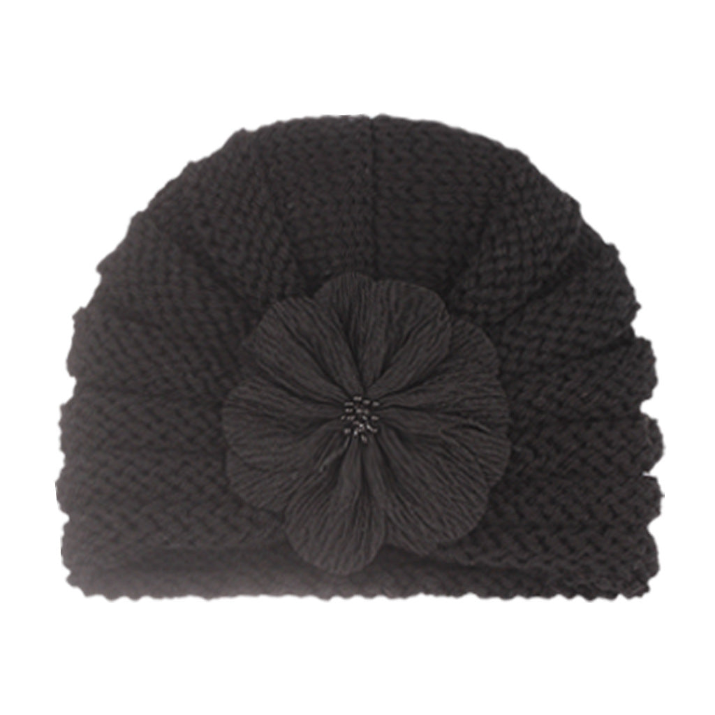 Children's Warm Knitted Hat Fashion Match Flower Kids' Headwear